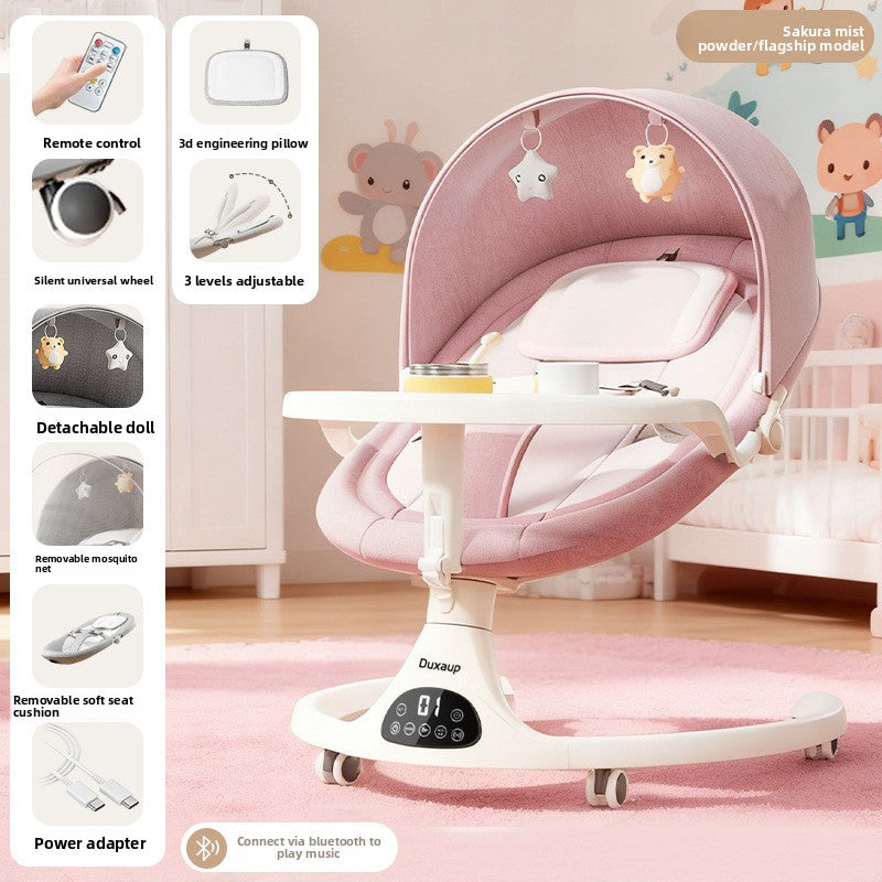 Smart baby chair electric rocker for newborn with remote control
Automatic baby swing with music and feeding tray
Luxury baby rocker chair pink color
Modern baby swing for newborn SnuggleNest
