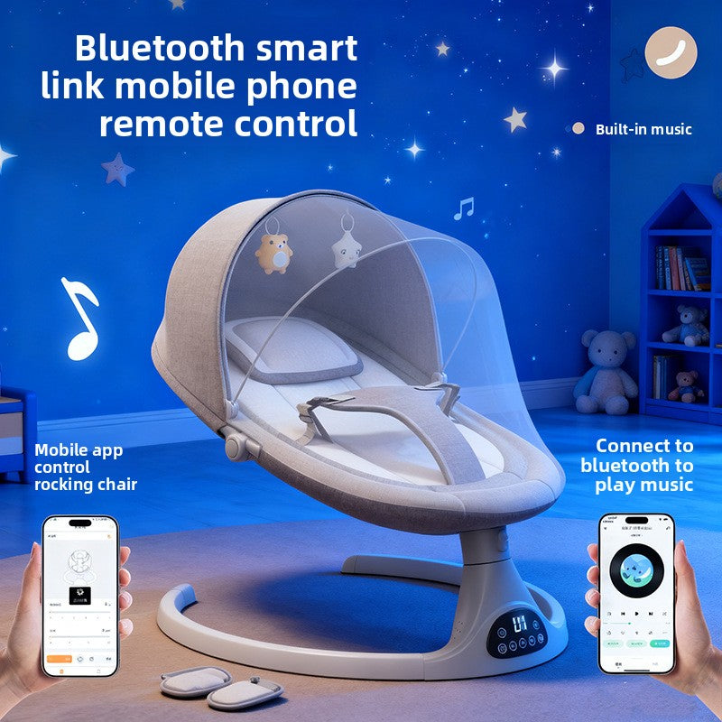 Smart baby chair electric rocker for newborn with remote control
Automatic baby swing with music and feeding tray
Luxury baby rocker chair pink color
Modern baby swing for newborn SnuggleNest
