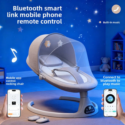 Smart baby chair electric rocker for newborn with remote control
Automatic baby swing with music and feeding tray
Luxury baby rocker chair pink color
Modern baby swing for newborn SnuggleNest