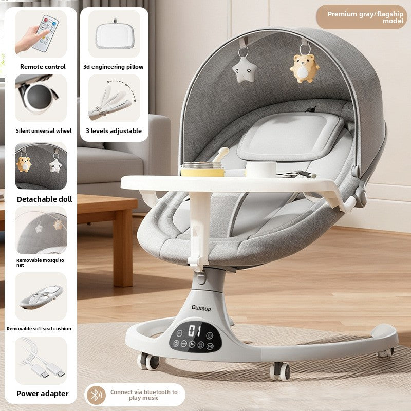 Smart baby chair electric rocker for newborn with remote control
Automatic baby swing with music and feeding tray
Luxury baby rocker chair pink color
Modern baby swing for newborn SnuggleNest